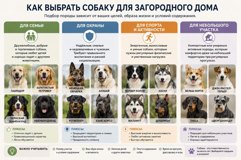 какую собаку выбрать для загородного дома