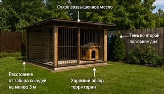 схема участка с зонами для содержания собаки