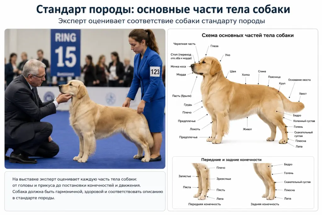 части тела собаки в стандарте породы