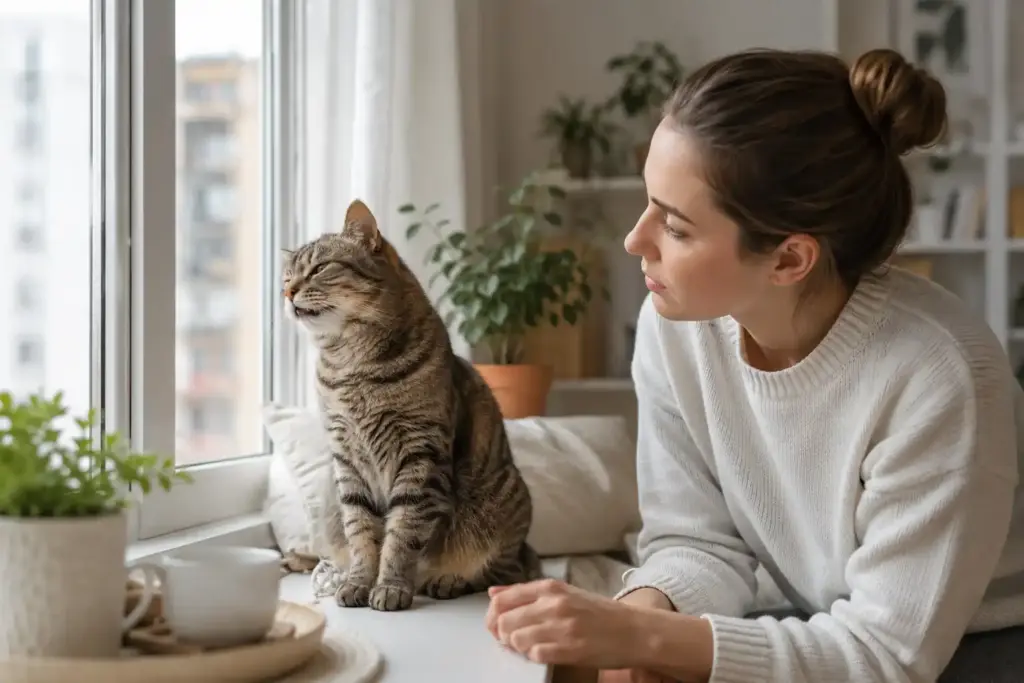 кошка фыркает носом дома причины и что делать